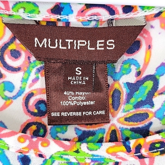 MULTIPLES Two-piece Sleeveless Tank w Sheer Outer Layer Tunic Size S - Picture 3 of 8